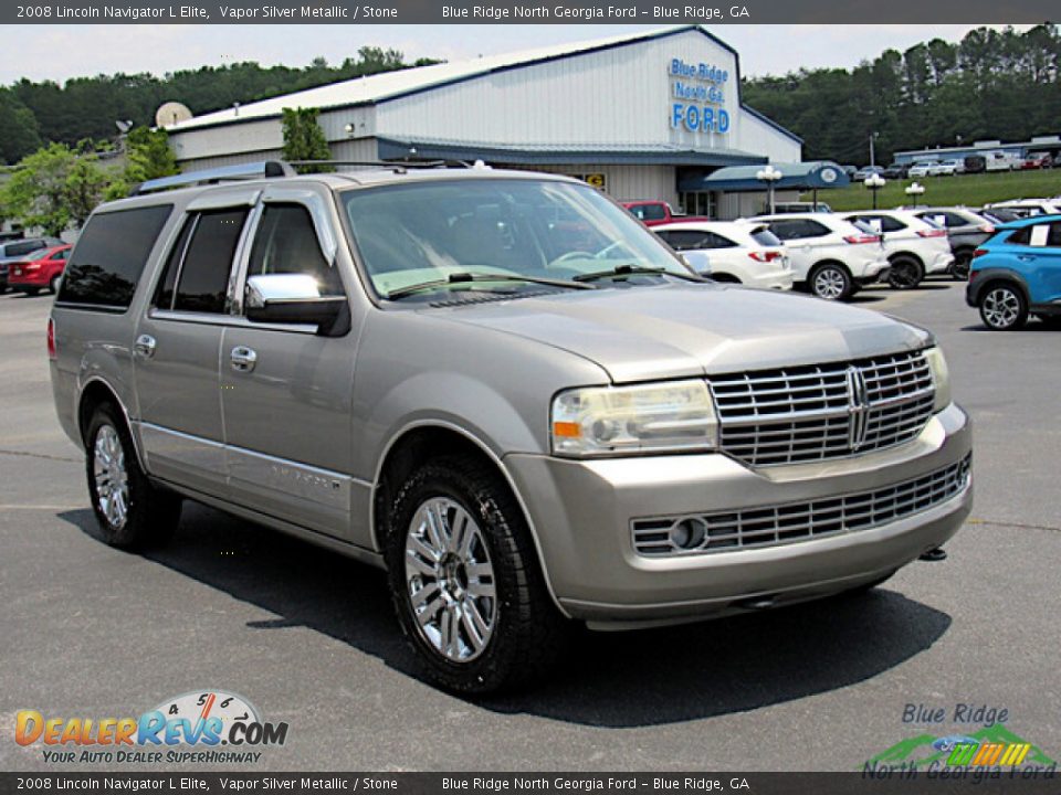 2008 Lincoln Navigator L Elite Vapor Silver Metallic / Stone Photo #7