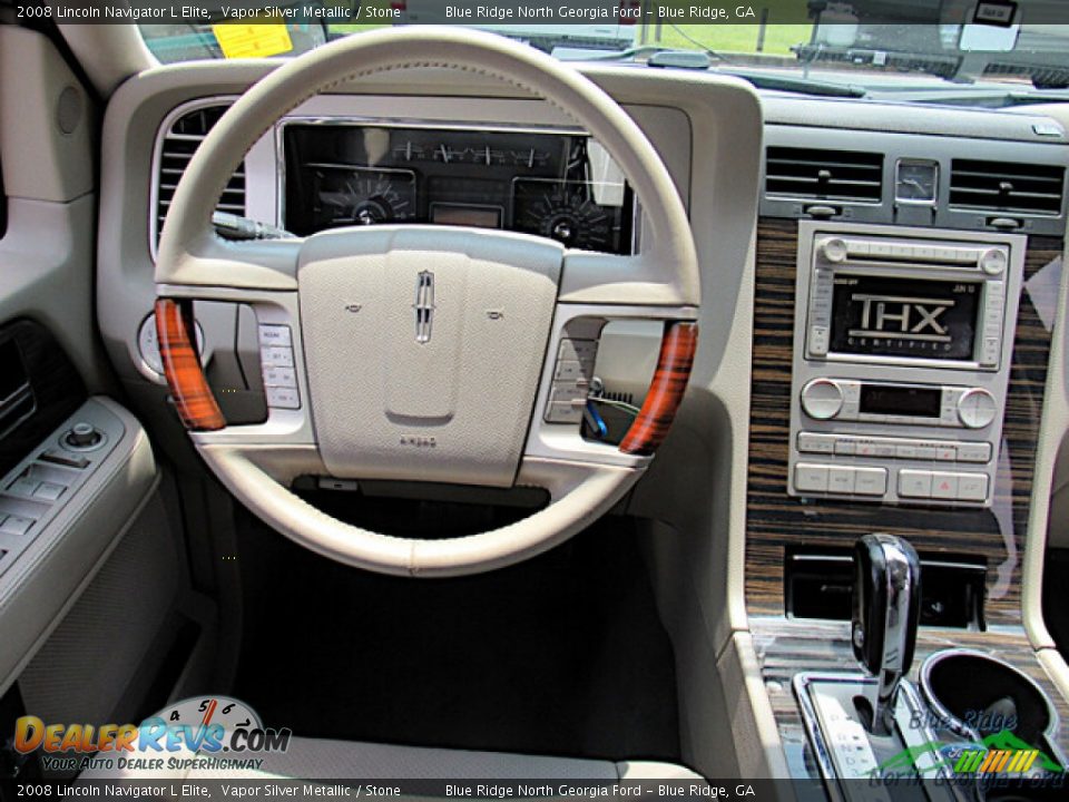 2008 Lincoln Navigator L Elite Vapor Silver Metallic / Stone Photo #16