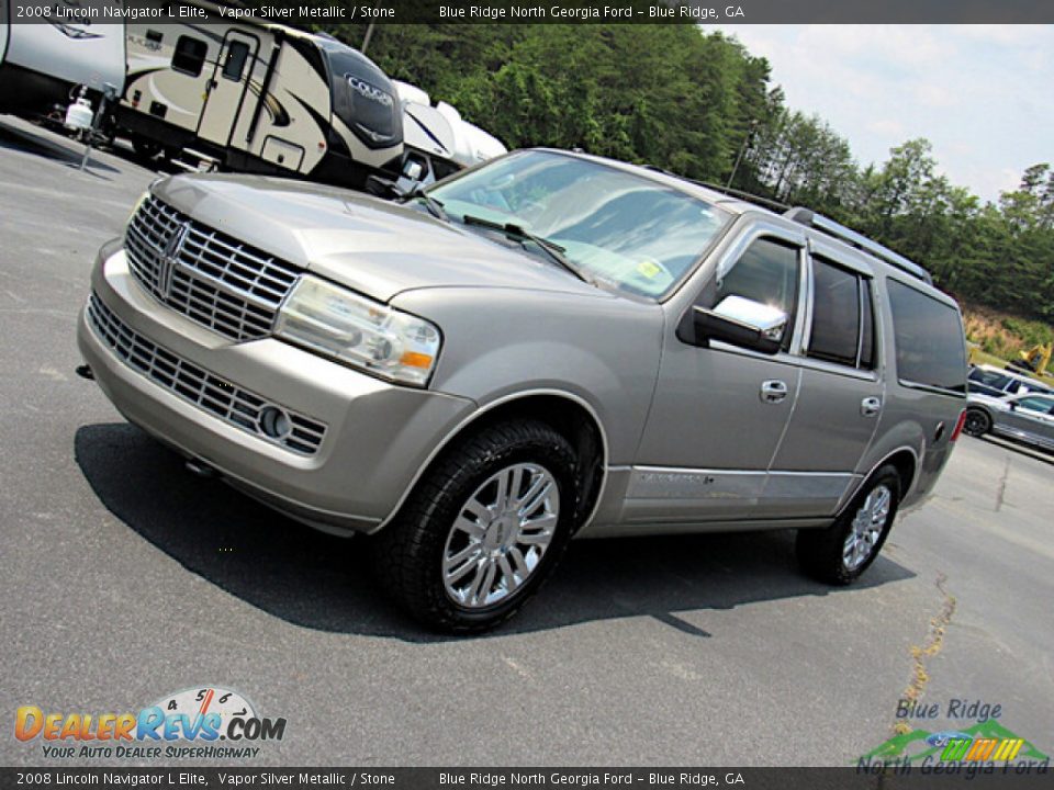 2008 Lincoln Navigator L Elite Vapor Silver Metallic / Stone Photo #21