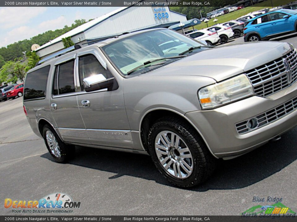 2008 Lincoln Navigator L Elite Vapor Silver Metallic / Stone Photo #22