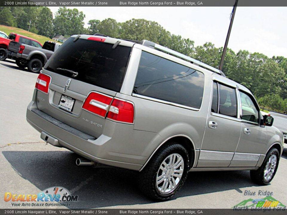 2008 Lincoln Navigator L Elite Vapor Silver Metallic / Stone Photo #23