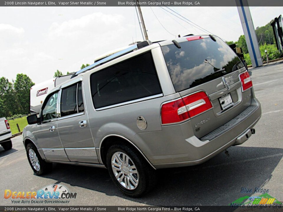 2008 Lincoln Navigator L Elite Vapor Silver Metallic / Stone Photo #24