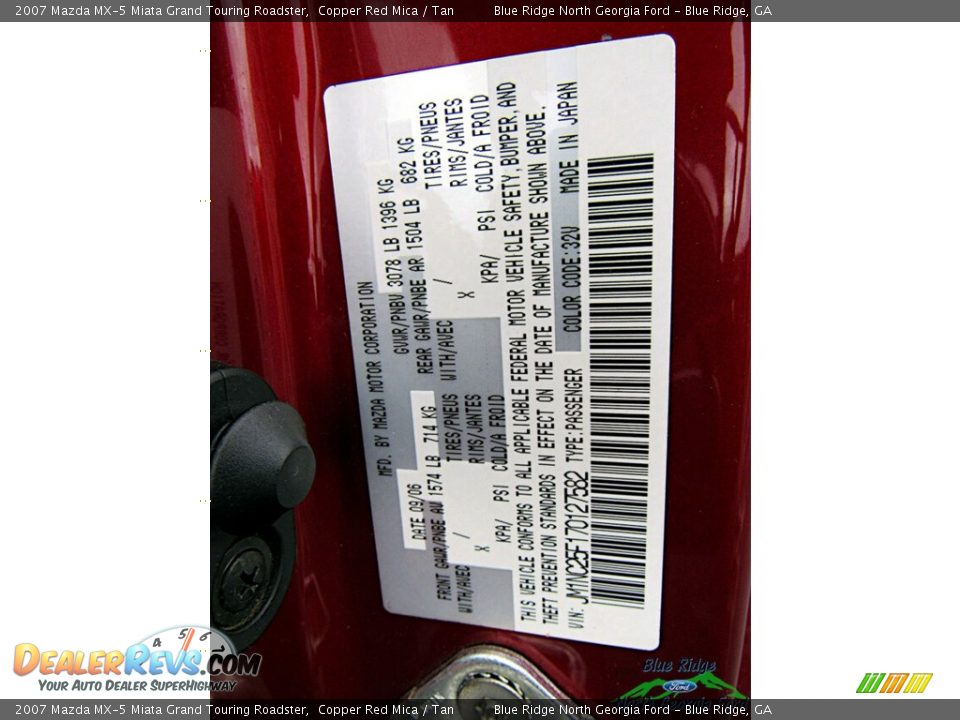 2007 Mazda MX-5 Miata Grand Touring Roadster Copper Red Mica / Tan Photo #22