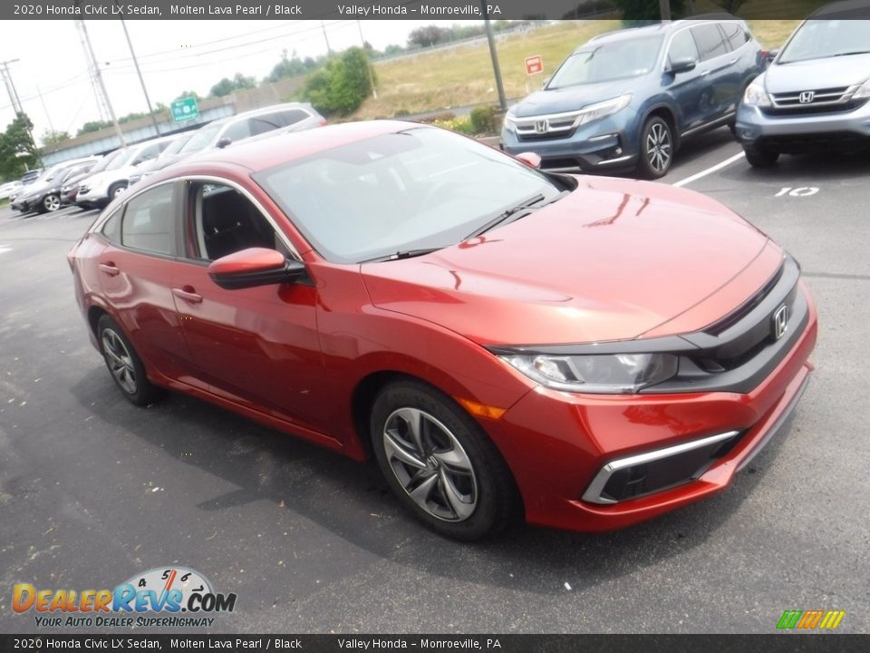 2020 Honda Civic LX Sedan Molten Lava Pearl / Black Photo #3