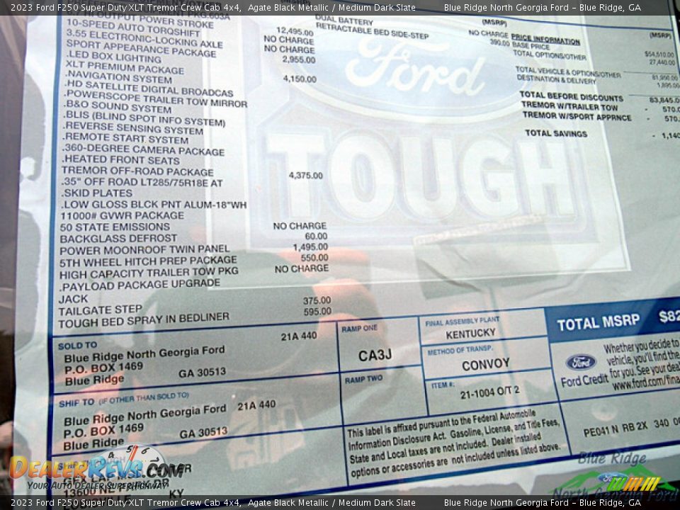 2023 Ford F250 Super Duty XLT Tremor Crew Cab 4x4 Window Sticker Photo #25