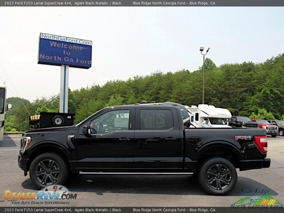 2023 Ford F150 Lariat SuperCrew 4x4 Agate Black Metallic / Black Photo #2