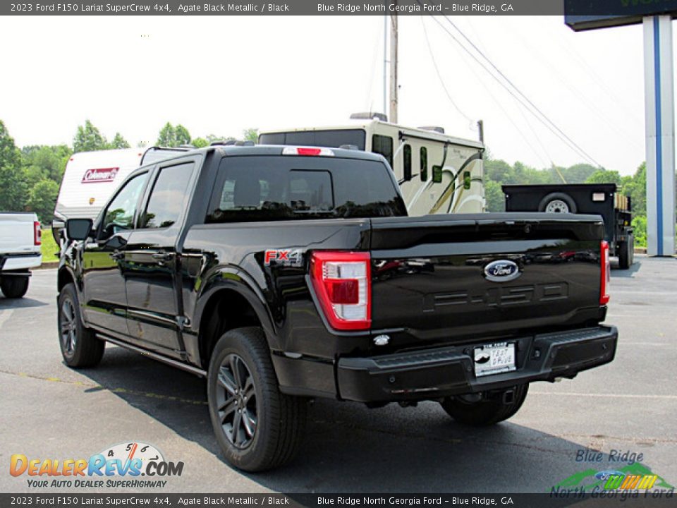 2023 Ford F150 Lariat SuperCrew 4x4 Agate Black Metallic / Black Photo #3