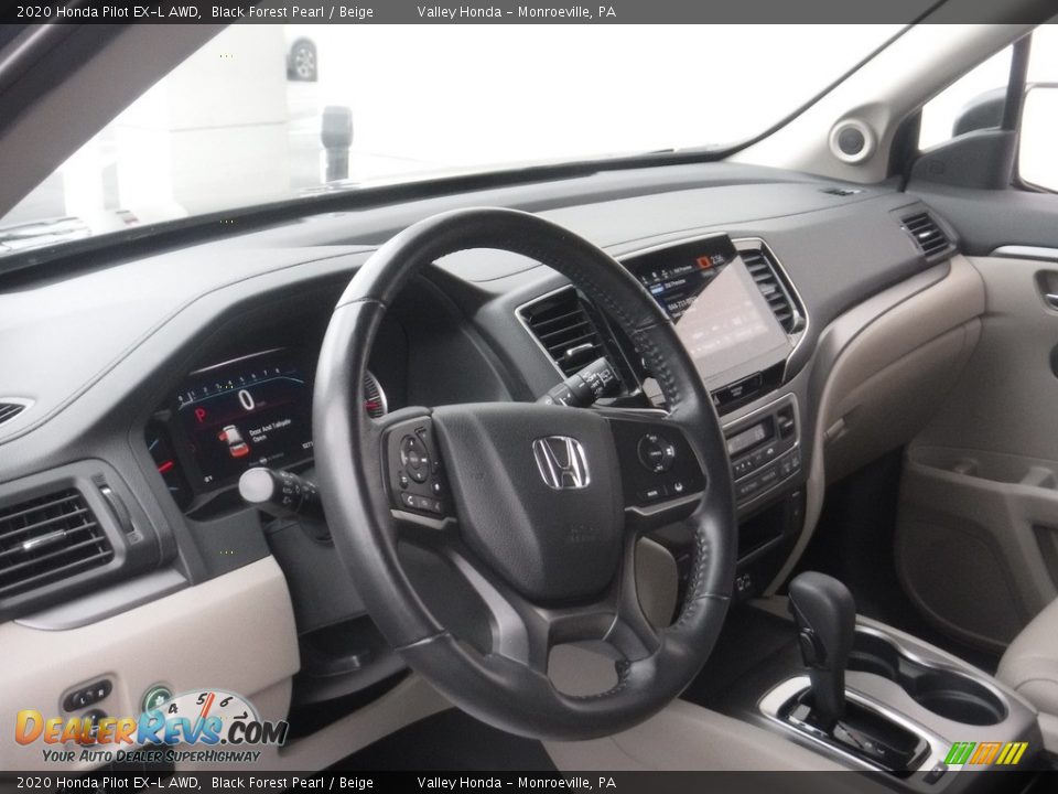 2020 Honda Pilot EX-L AWD Black Forest Pearl / Beige Photo #10