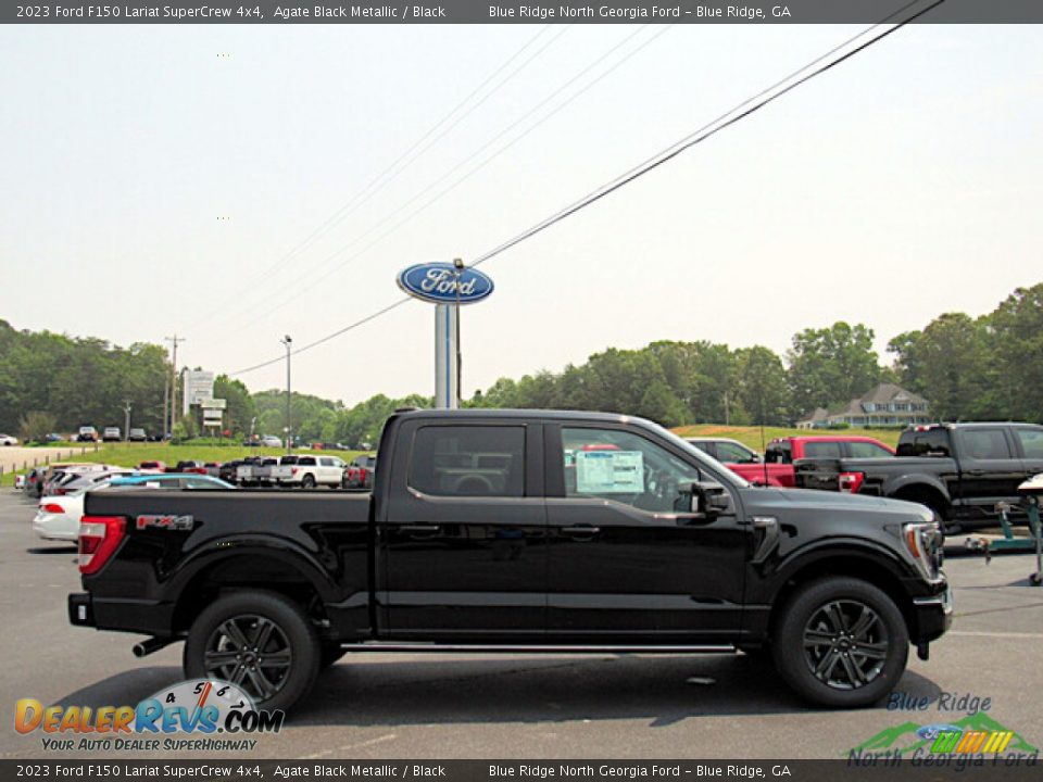 2023 Ford F150 Lariat SuperCrew 4x4 Agate Black Metallic / Black Photo #6