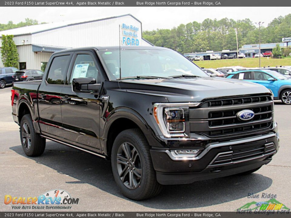 2023 Ford F150 Lariat SuperCrew 4x4 Agate Black Metallic / Black Photo #7