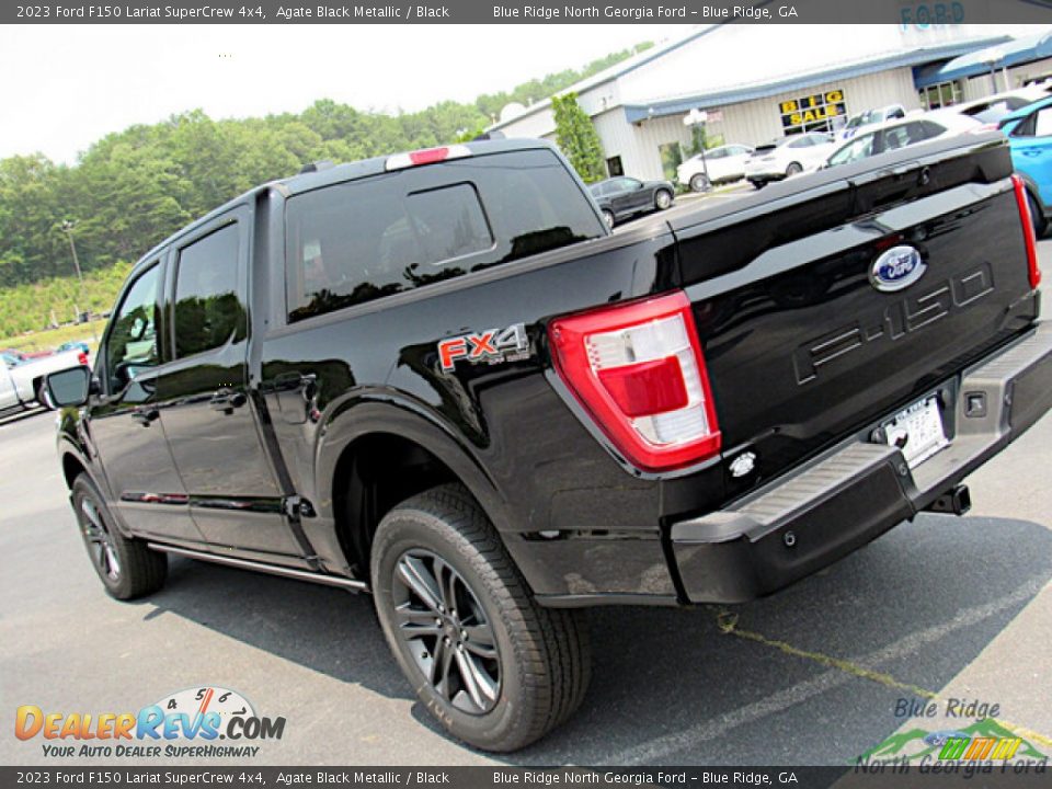 2023 Ford F150 Lariat SuperCrew 4x4 Agate Black Metallic / Black Photo #30