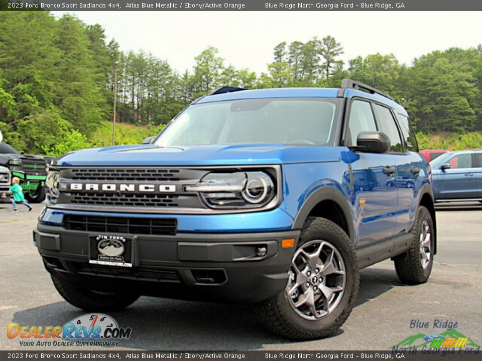 2023 Ford Bronco Sport Badlands 4x4 Atlas Blue Metallic / Ebony/Active Orange Photo #1