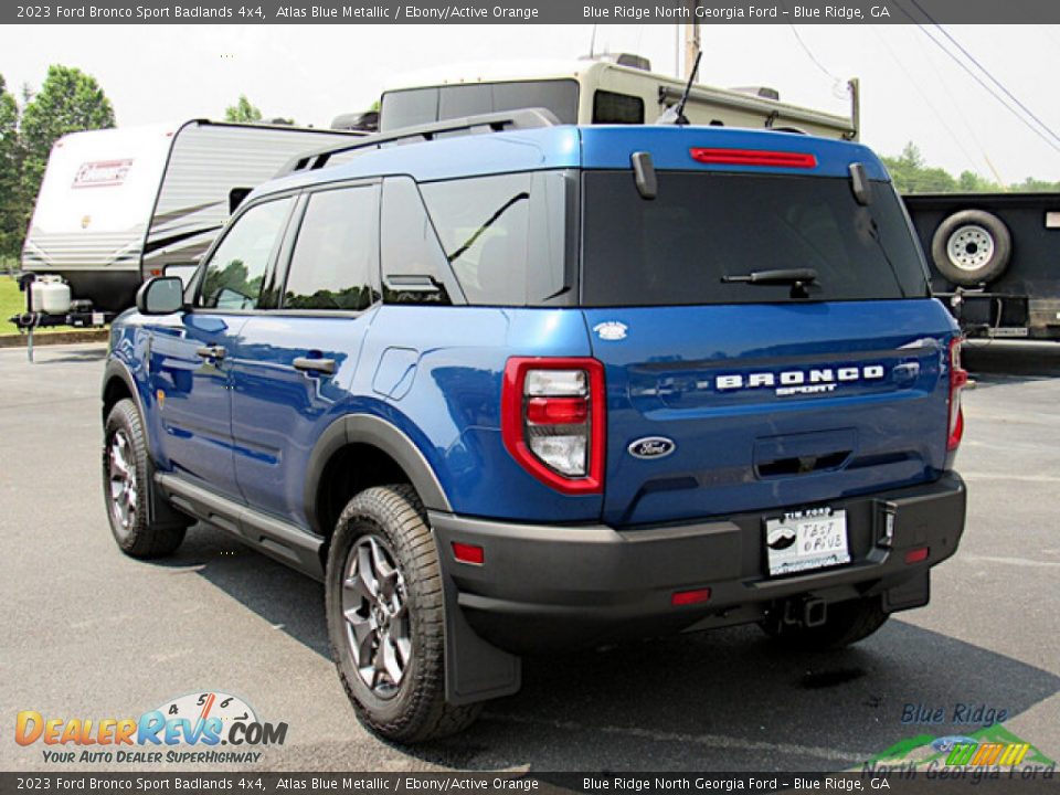 2023 Ford Bronco Sport Badlands 4x4 Atlas Blue Metallic / Ebony/Active Orange Photo #3