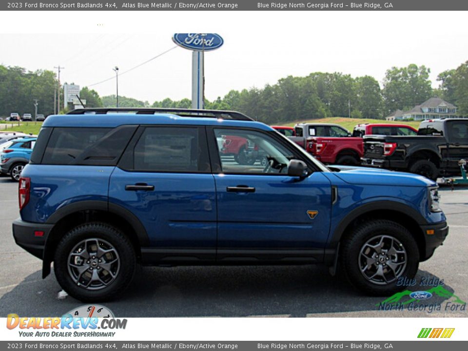 2023 Ford Bronco Sport Badlands 4x4 Atlas Blue Metallic / Ebony/Active Orange Photo #6