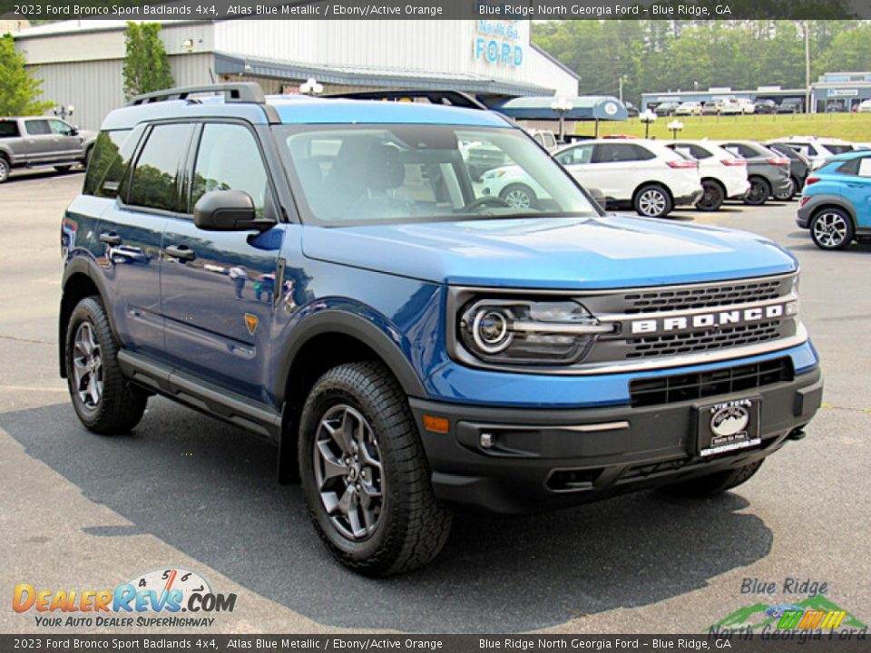 2023 Ford Bronco Sport Badlands 4x4 Atlas Blue Metallic / Ebony/Active Orange Photo #7