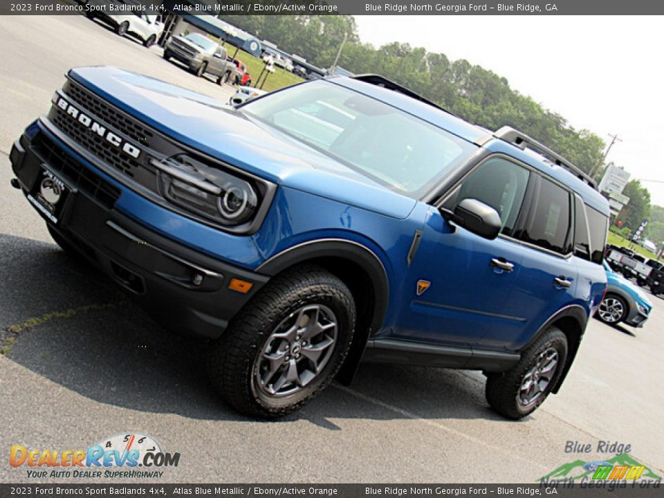 2023 Ford Bronco Sport Badlands 4x4 Atlas Blue Metallic / Ebony/Active Orange Photo #23