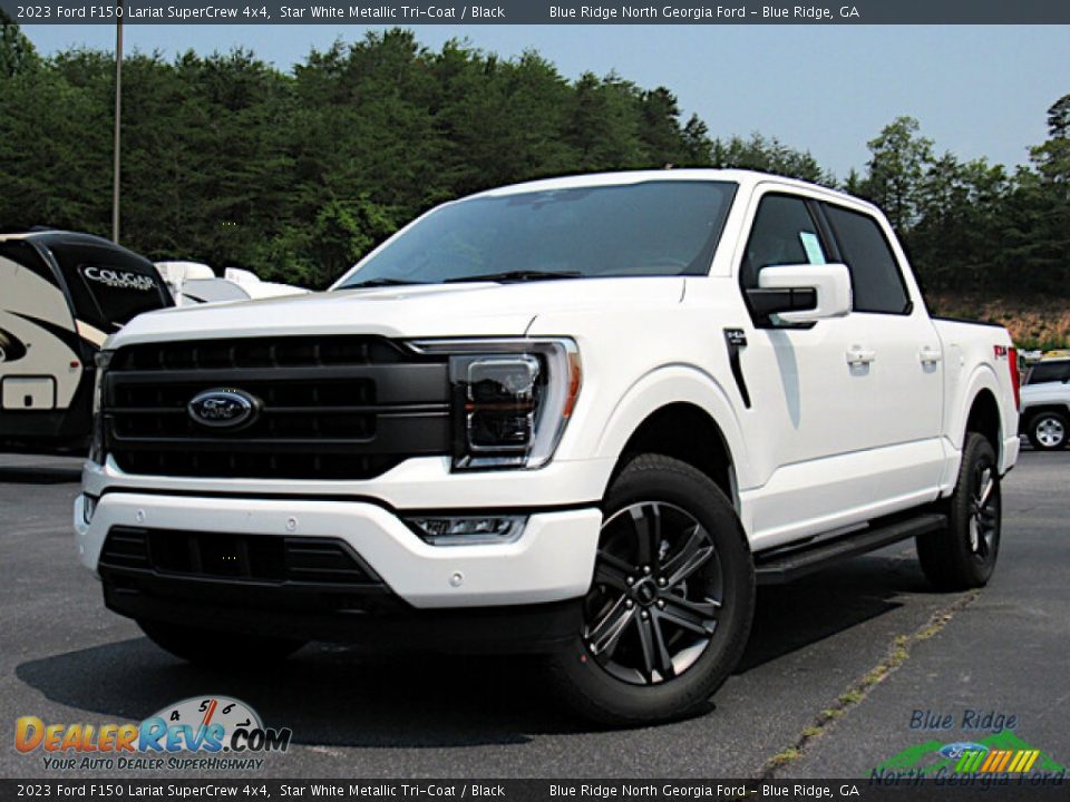 2023 Ford F150 Lariat SuperCrew 4x4 Star White Metallic Tri-Coat / Black Photo #1