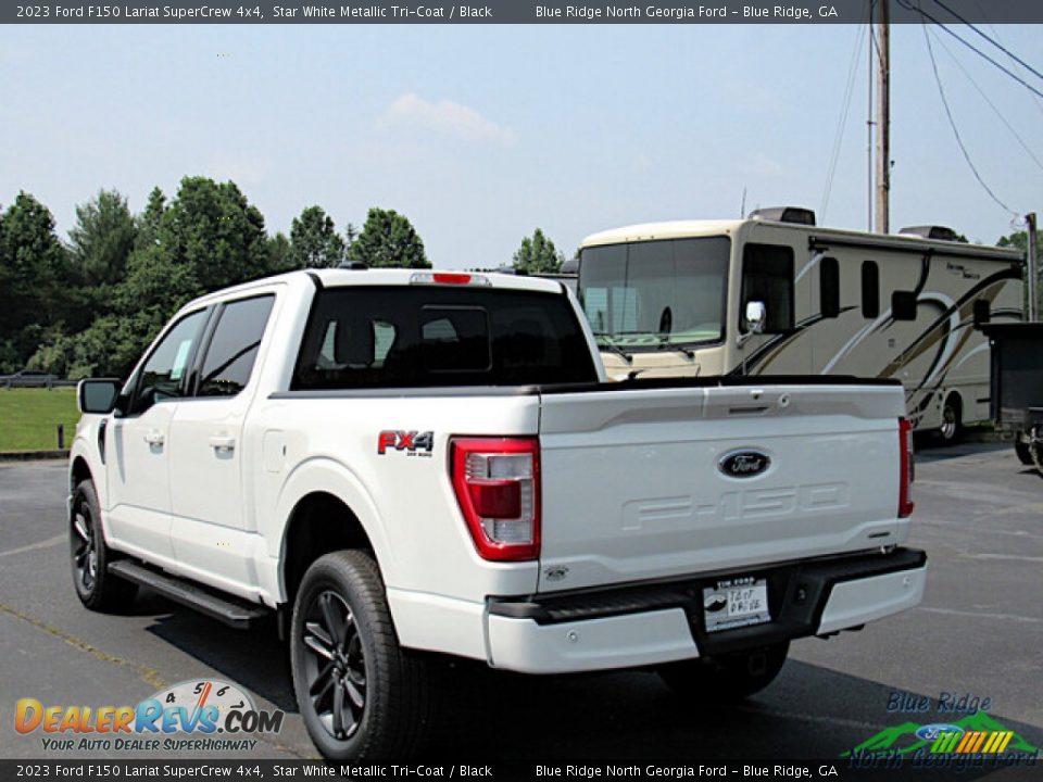 2023 Ford F150 Lariat SuperCrew 4x4 Star White Metallic Tri-Coat / Black Photo #3