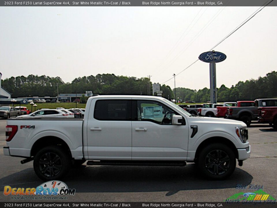 2023 Ford F150 Lariat SuperCrew 4x4 Star White Metallic Tri-Coat / Black Photo #6