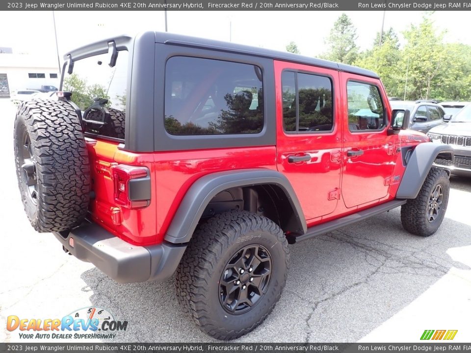 2023 Jeep Wrangler Unlimited Rubicon 4XE 20th Anniversary Hybrid Firecracker Red / 20th Anniversary Red/Black Photo #5