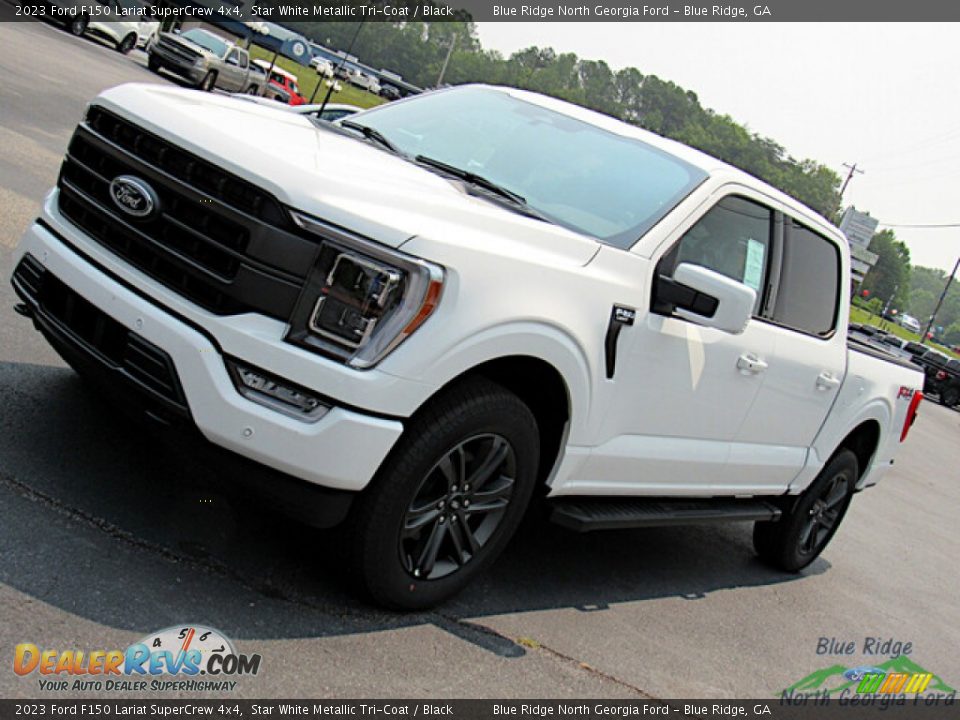 2023 Ford F150 Lariat SuperCrew 4x4 Star White Metallic Tri-Coat / Black Photo #25