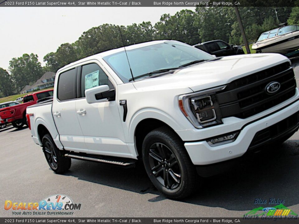 2023 Ford F150 Lariat SuperCrew 4x4 Star White Metallic Tri-Coat / Black Photo #26