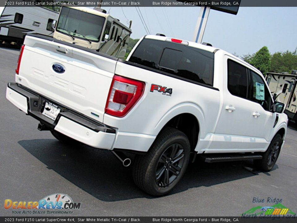 2023 Ford F150 Lariat SuperCrew 4x4 Star White Metallic Tri-Coat / Black Photo #27