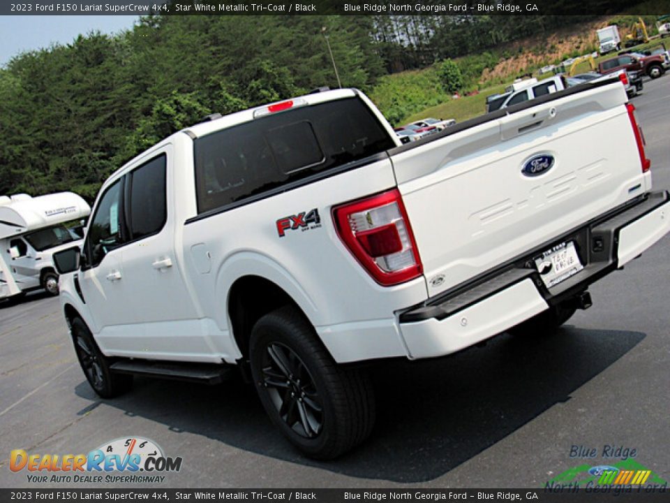 2023 Ford F150 Lariat SuperCrew 4x4 Star White Metallic Tri-Coat / Black Photo #28