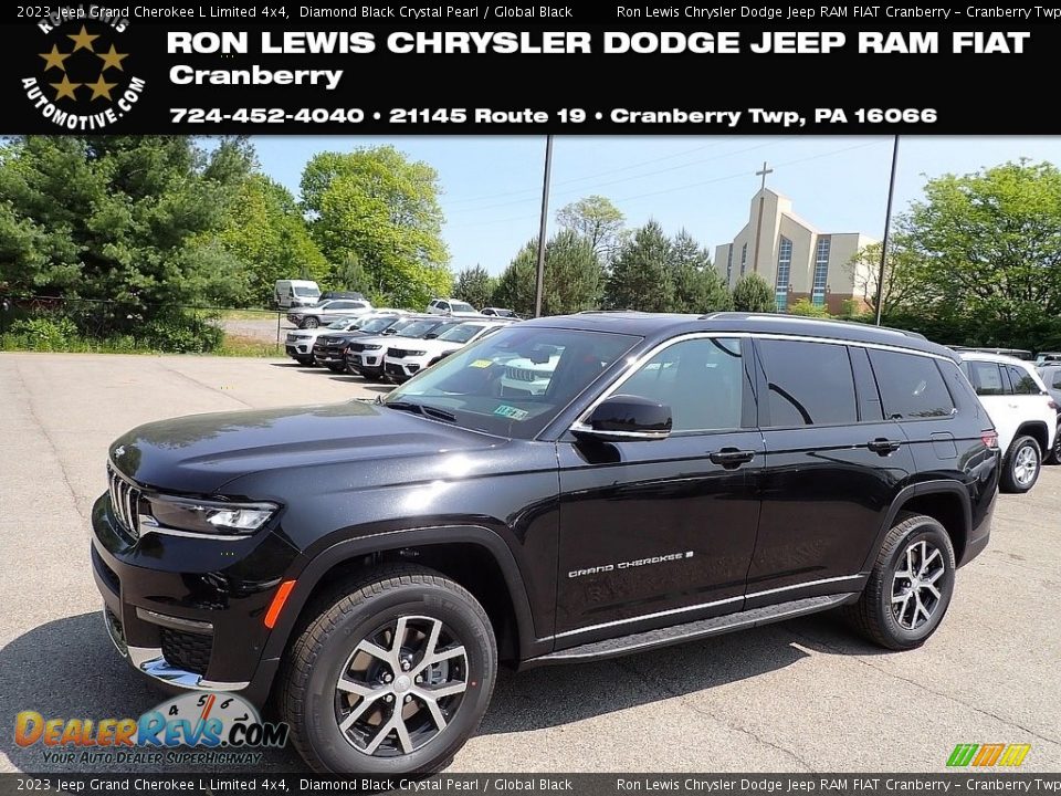 2023 Jeep Grand Cherokee L Limited 4x4 Diamond Black Crystal Pearl / Global Black Photo #1