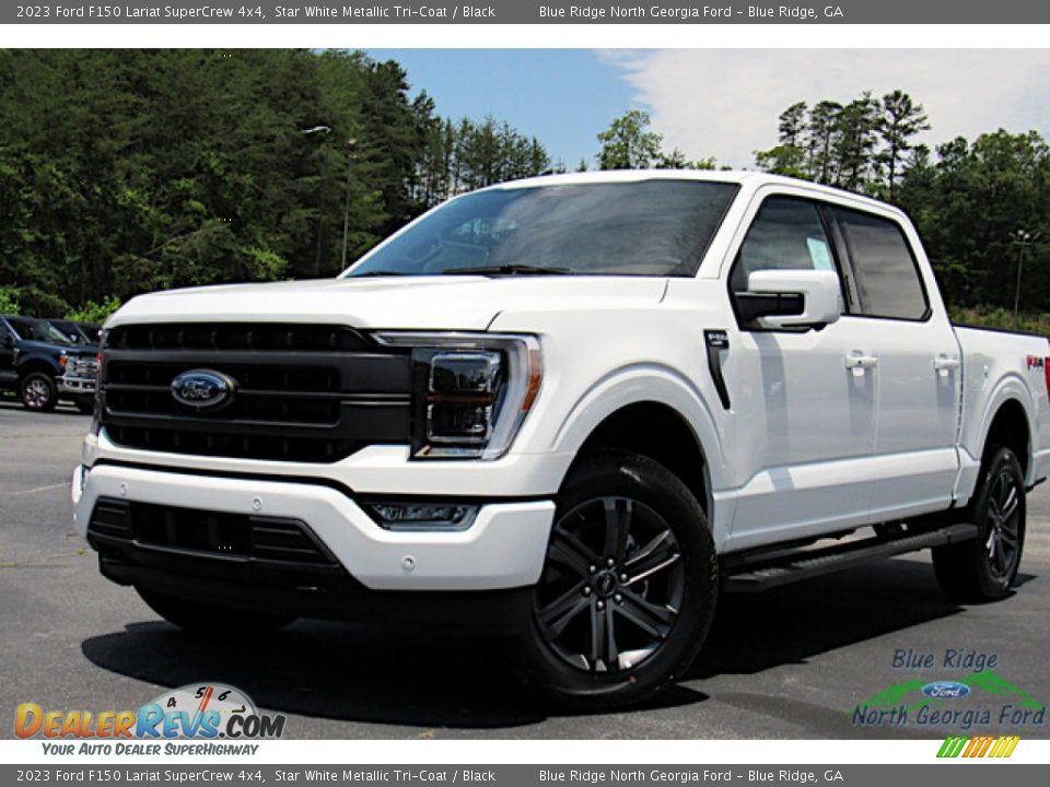 2023 Ford F150 Lariat SuperCrew 4x4 Star White Metallic Tri-Coat / Black Photo #1