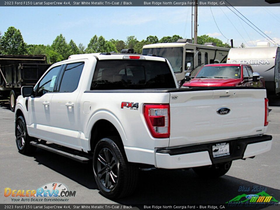 2023 Ford F150 Lariat SuperCrew 4x4 Star White Metallic Tri-Coat / Black Photo #3