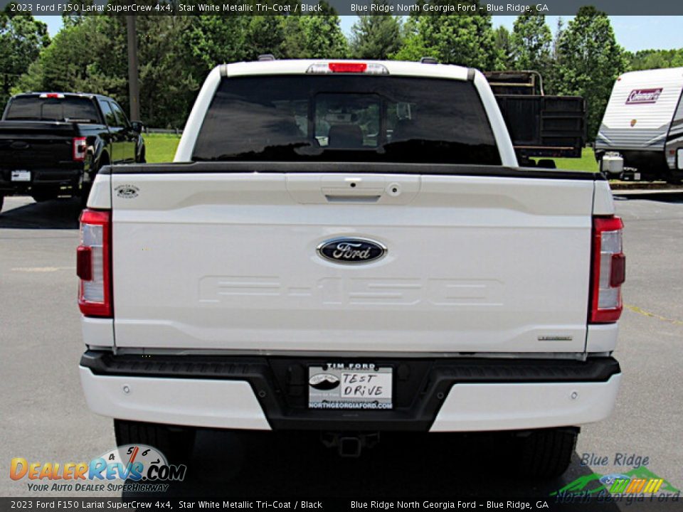 2023 Ford F150 Lariat SuperCrew 4x4 Star White Metallic Tri-Coat / Black Photo #4