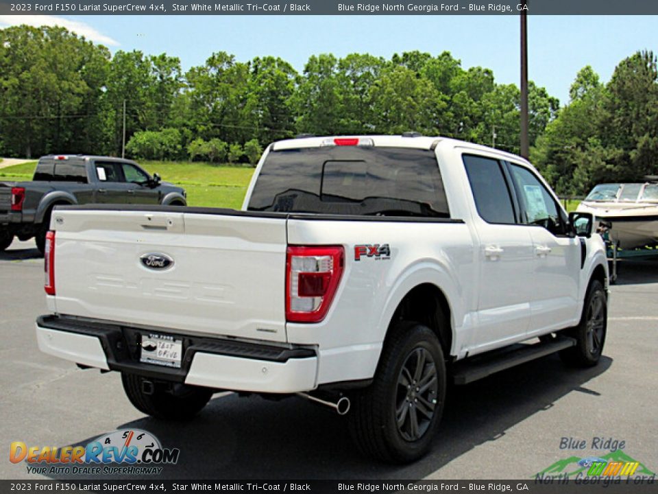 2023 Ford F150 Lariat SuperCrew 4x4 Star White Metallic Tri-Coat / Black Photo #5