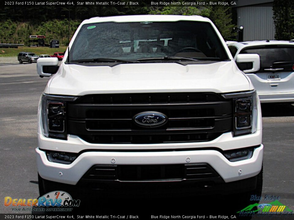 2023 Ford F150 Lariat SuperCrew 4x4 Star White Metallic Tri-Coat / Black Photo #8