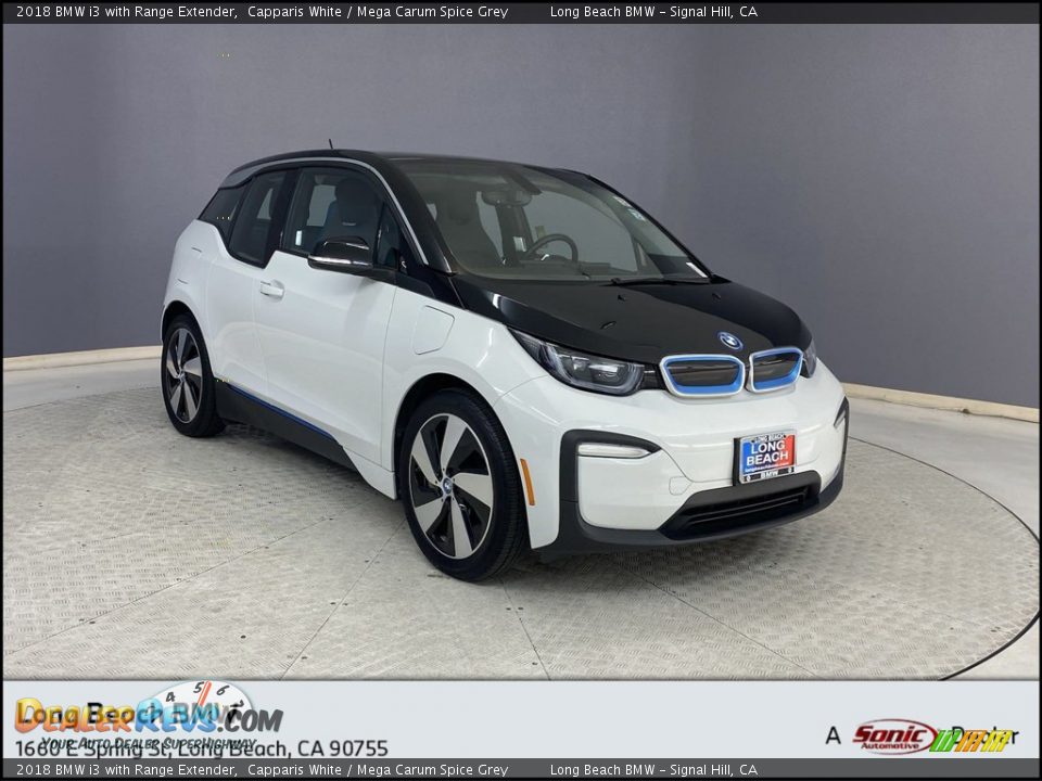 2018 BMW i3 with Range Extender Capparis White / Mega Carum Spice Grey Photo #1