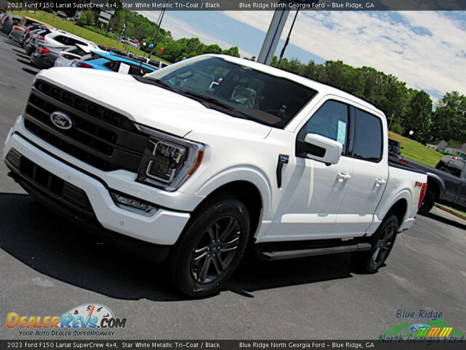 2023 Ford F150 Lariat SuperCrew 4x4 Star White Metallic Tri-Coat / Black Photo #28