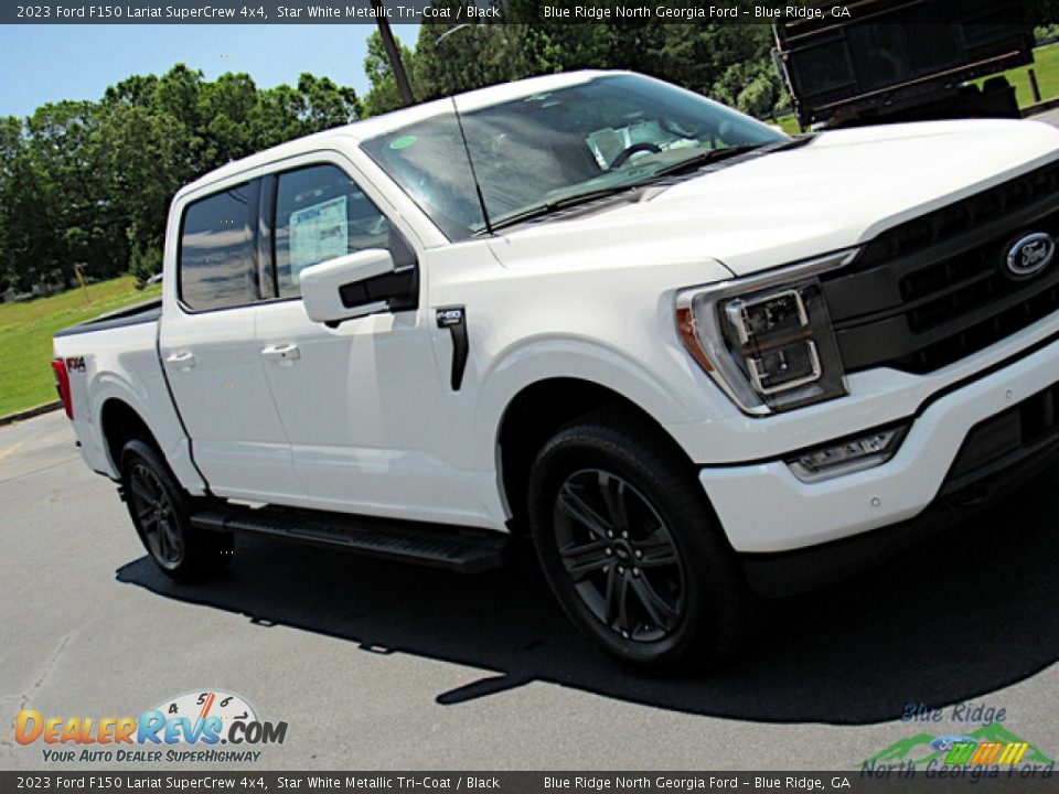 2023 Ford F150 Lariat SuperCrew 4x4 Star White Metallic Tri-Coat / Black Photo #29