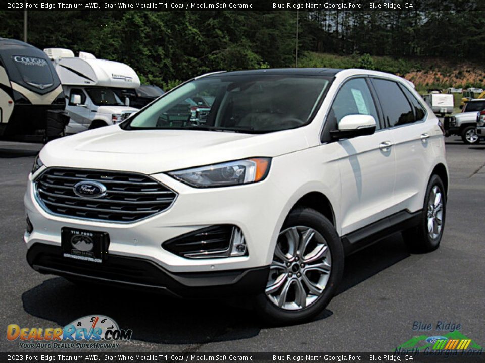 2023 Ford Edge Titanium AWD Star White Metallic Tri-Coat / Medium Soft Ceramic Photo #1