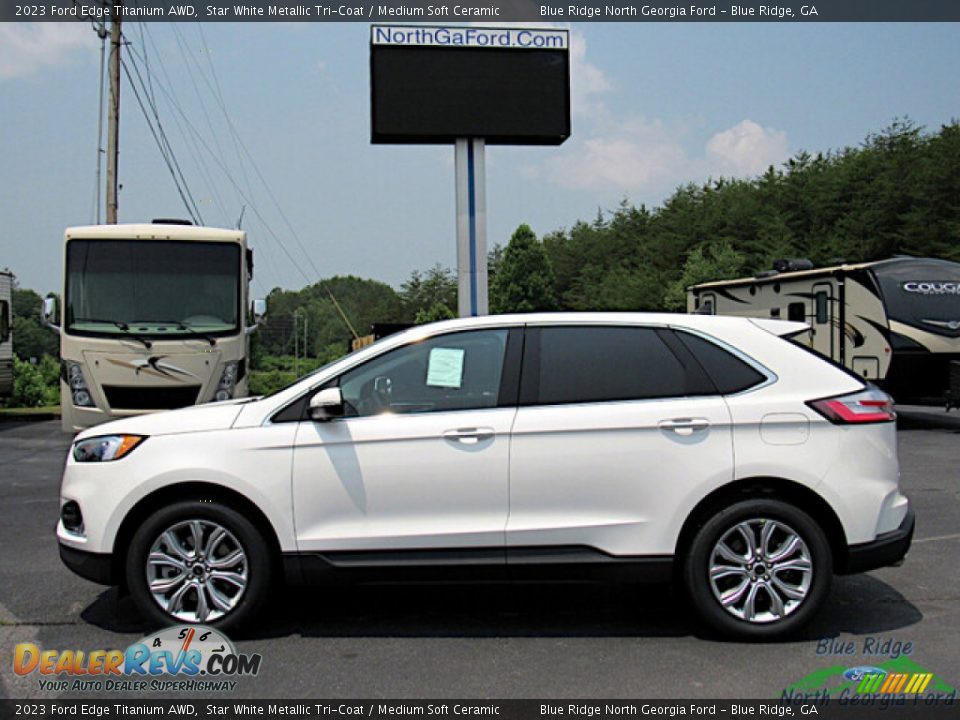 2023 Ford Edge Titanium AWD Star White Metallic Tri-Coat / Medium Soft Ceramic Photo #2