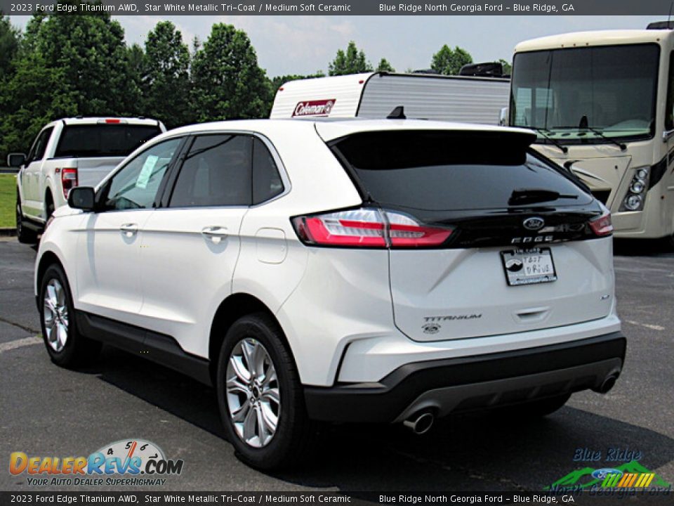 2023 Ford Edge Titanium AWD Star White Metallic Tri-Coat / Medium Soft Ceramic Photo #3