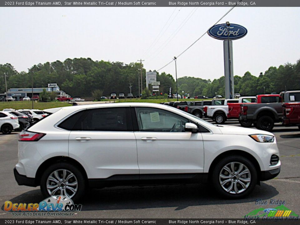 2023 Ford Edge Titanium AWD Star White Metallic Tri-Coat / Medium Soft Ceramic Photo #6