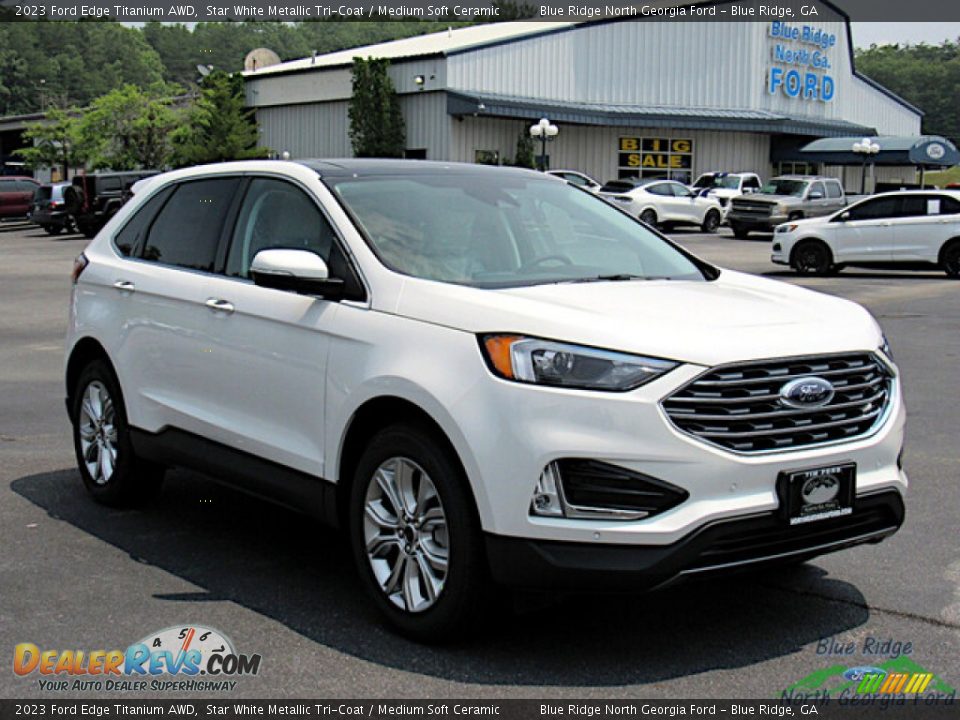 2023 Ford Edge Titanium AWD Star White Metallic Tri-Coat / Medium Soft Ceramic Photo #7