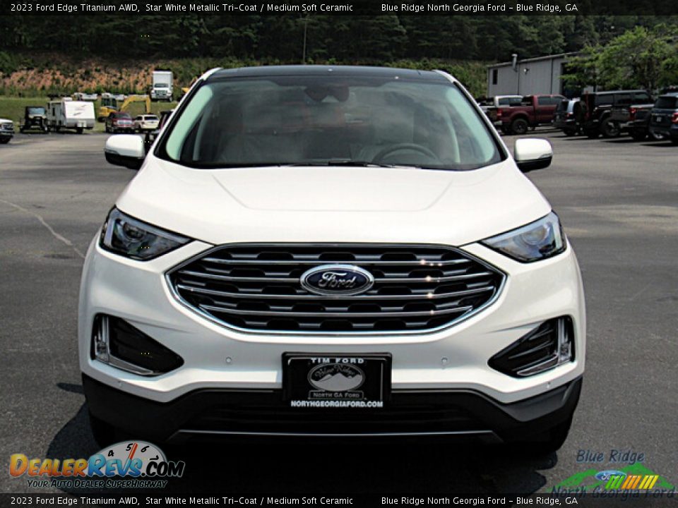 2023 Ford Edge Titanium AWD Star White Metallic Tri-Coat / Medium Soft Ceramic Photo #8