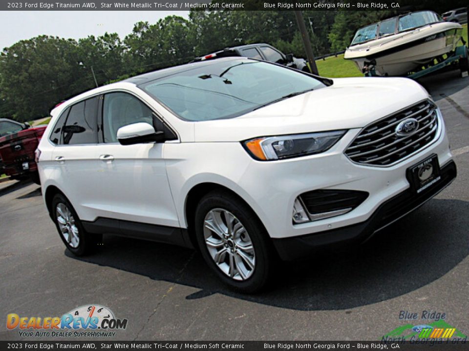 2023 Ford Edge Titanium AWD Star White Metallic Tri-Coat / Medium Soft Ceramic Photo #20