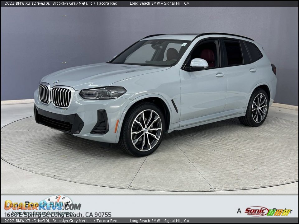 2022 BMW X3 sDrive30i Brooklyn Grey Metallic / Tacora Red Photo #1