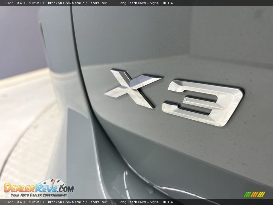 2022 BMW X3 sDrive30i Brooklyn Grey Metallic / Tacora Red Photo #17