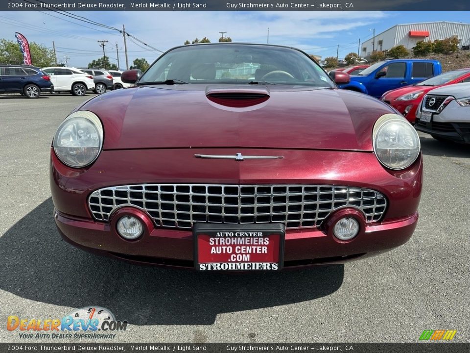 2004 Ford Thunderbird Deluxe Roadster Merlot Metallic / Light Sand Photo #2