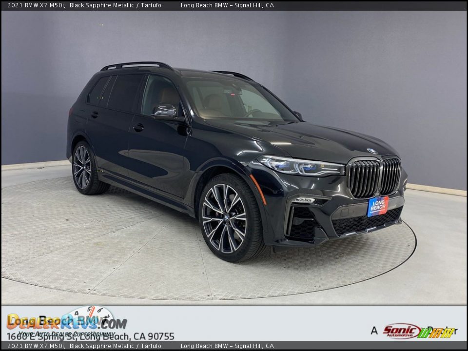 2021 BMW X7 M50i Black Sapphire Metallic / Tartufo Photo #1