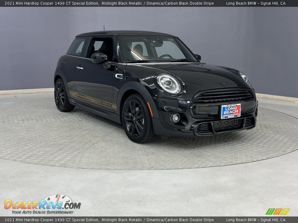 2021 Mini Hardtop Cooper 1499 GT Special Edition Midnight Black Metallic / Dinamica/Carbon Black Double Stripe Photo #4