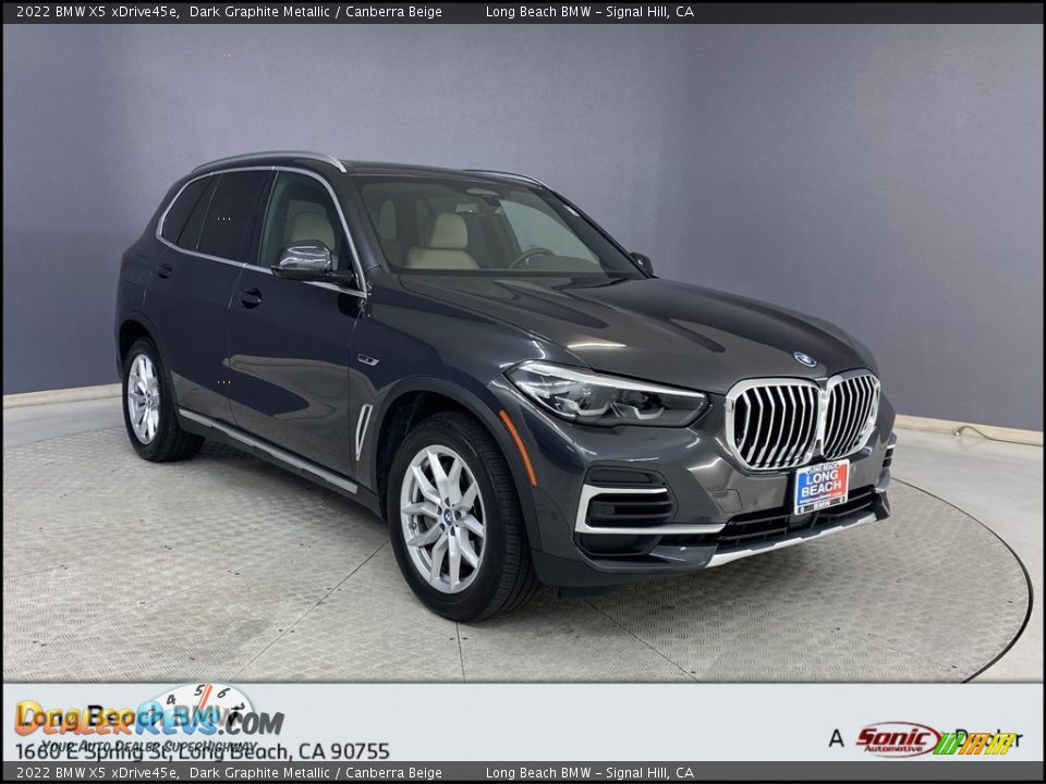 2022 BMW X5 xDrive45e Dark Graphite Metallic / Canberra Beige Photo #1